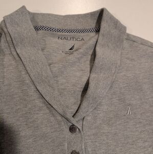 Nautica v neck collared cotton spandex shirt